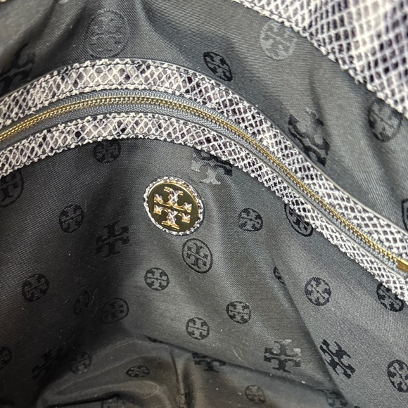Tory Burch Thea Gray Snake Embossed Tote - Picture 15 of 16
